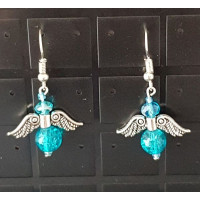 Beaded Angel Earrings - Turquoise